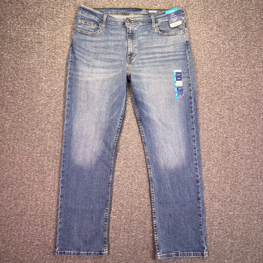 George Bootcut Jeans Mens 36x30 Medium Wash Stretch Casual Classic Denim GM0103
